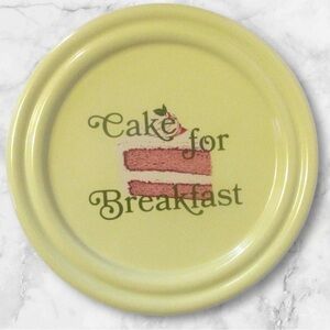 Anthropologie Ariane Stoneware Dessert Plate “Cake For Breakfast” Rare Find!